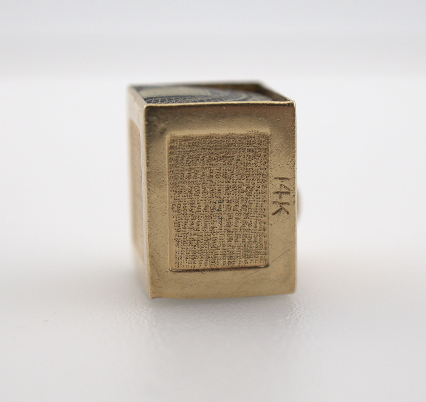 Vintage 14k Yellow Gold Money Box | 1 Dollar Bill Emergency Charm