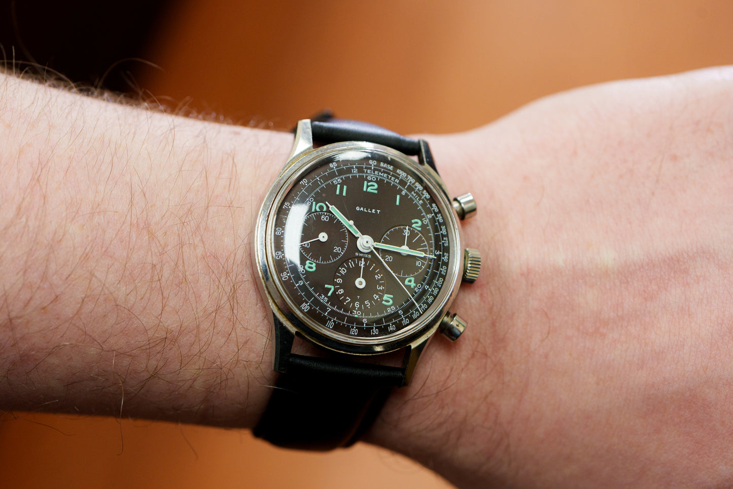 1960s Gallet MultiChron 12H Chronograph Tropical with Mint Markers | Excelsior Park 40-68