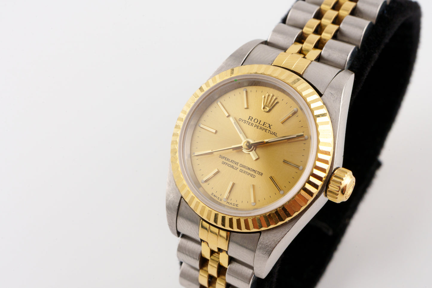 2002 Ladies Rolex Oyster Perpetual 76193 Champagne