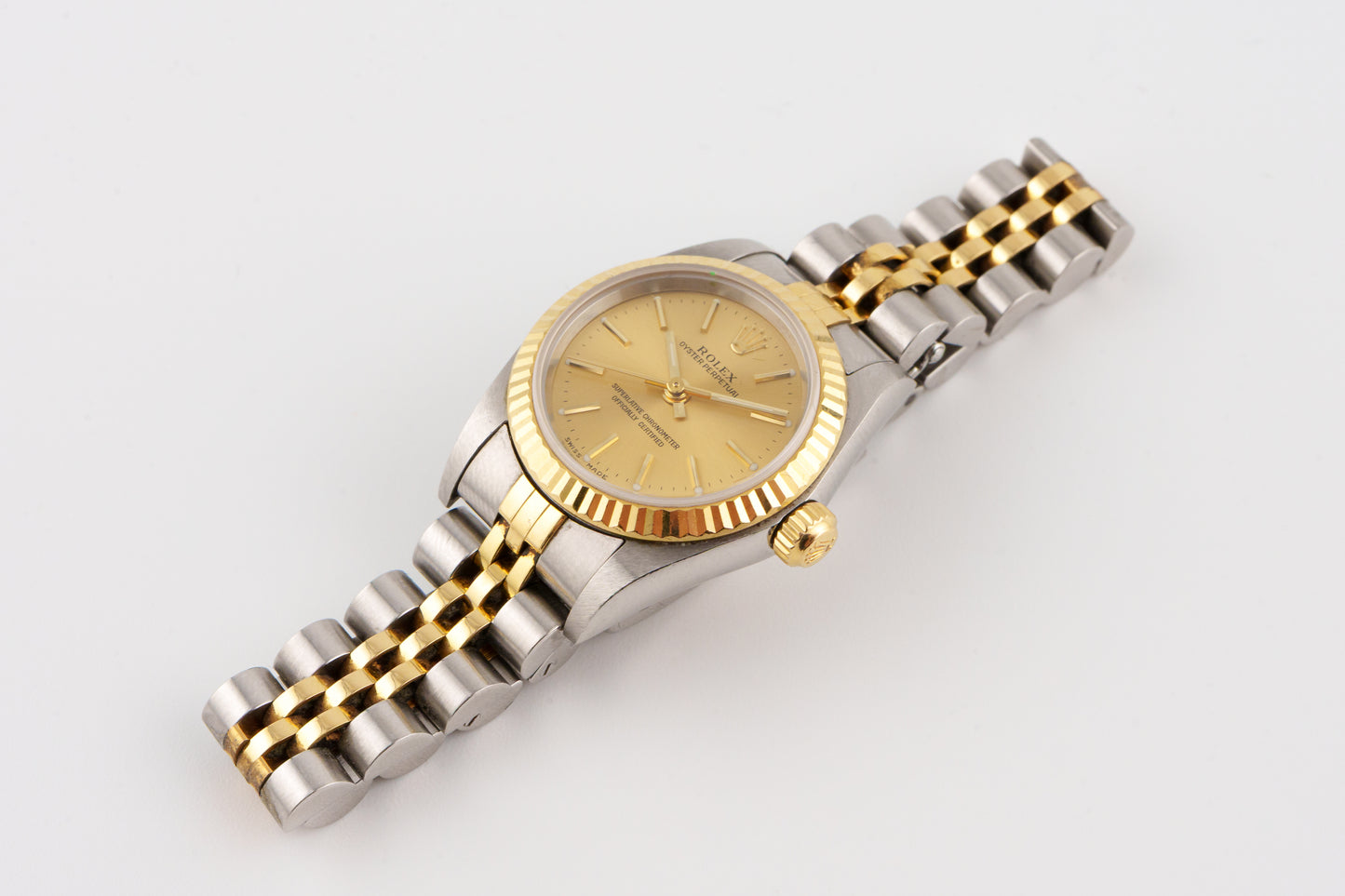 2002 Ladies Rolex Oyster Perpetual 76193 Champagne