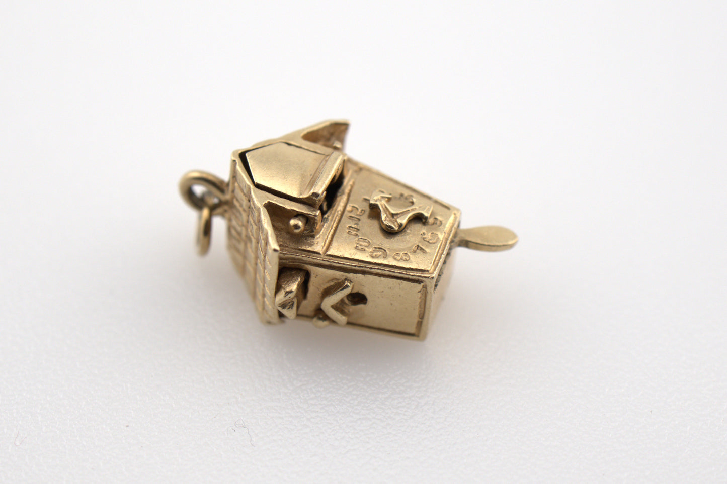 Vintage 14K Yellow Gold Articulated Cuckoo Bird Clock Charm