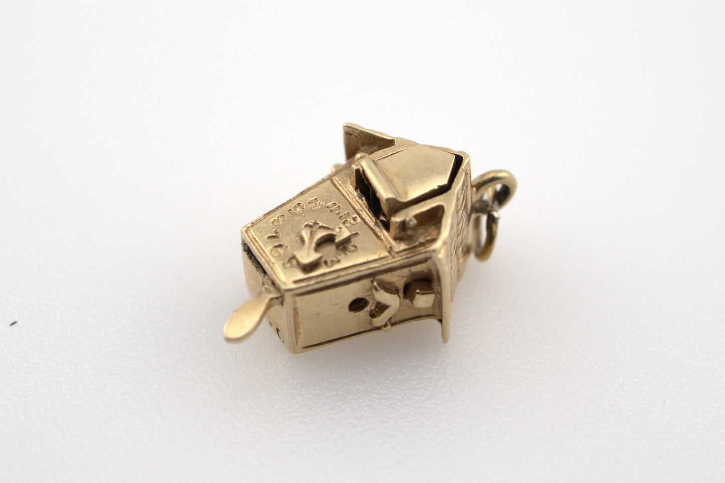 Vintage 14K Yellow Gold Articulated Cuckoo Bird Clock Charm