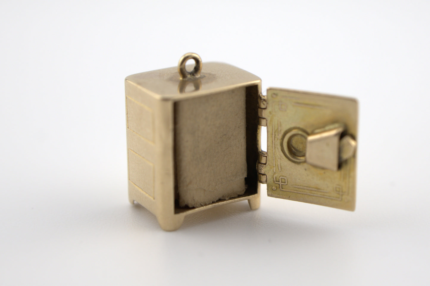 Vintage 14k Yellow Gold Miniature Safe Charm