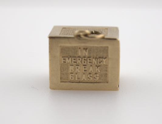 Vintage 14k Yellow Gold Money Box | 1 Dollar Bill Emergency Charm