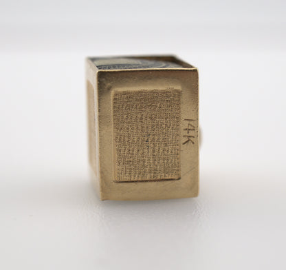 Vintage 14k Yellow Gold Money Box | 1 Dollar Bill Emergency Charm
