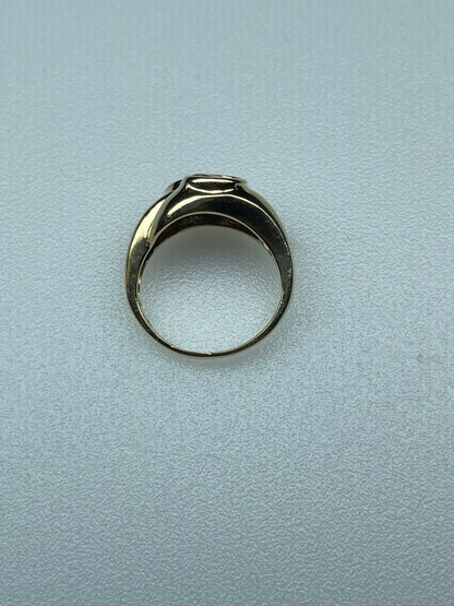 Vintage 14K Gold Bypass Ring with Blue Topaz and Amethyst