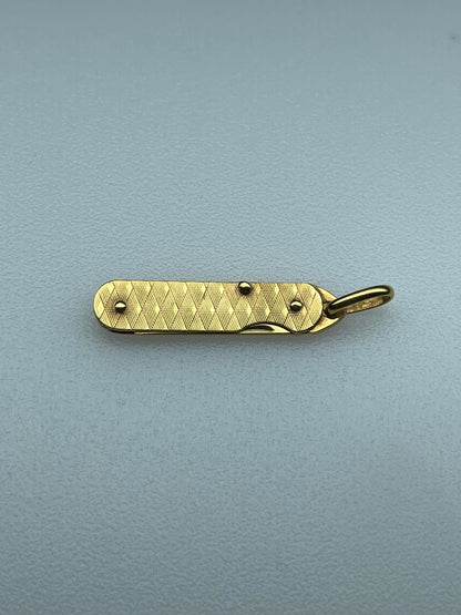 Authentic Italian 14K Gold Knife Pendant Charm