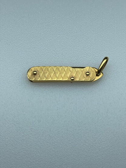 Authentic Italian 14K Gold Knife Pendant Charm