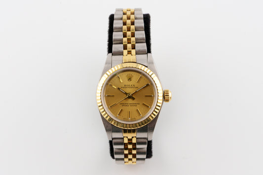 2002 Ladies Rolex Oyster Perpetual 76193 Champagne