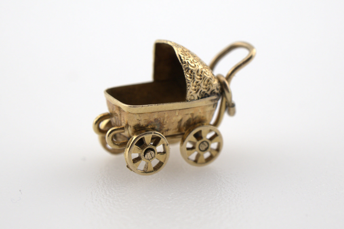 Vintage 14k Gold Baby Carriage Charm