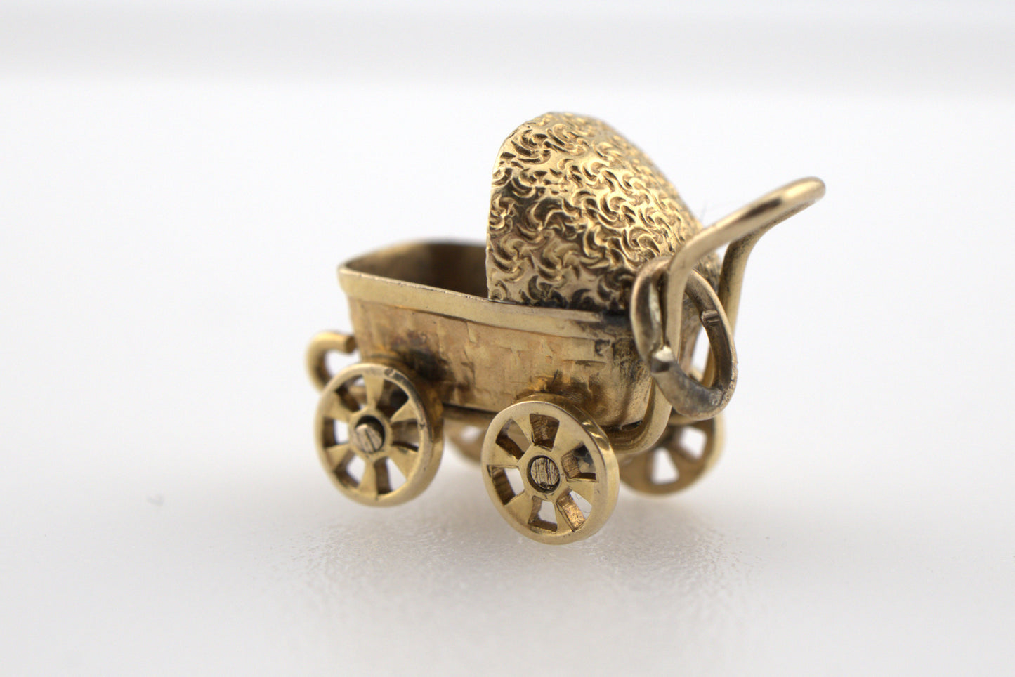 Vintage 14k Gold Baby Carriage Charm
