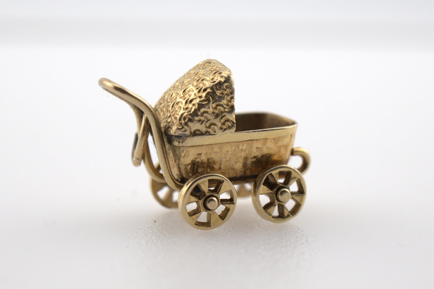 Vintage 14k Gold Baby Carriage Charm