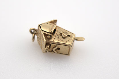 Vintage 14K Yellow Gold Articulated Cuckoo Bird Clock Charm