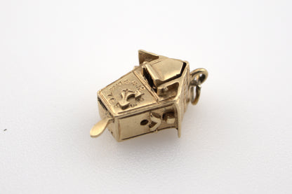 Vintage 14K Yellow Gold Articulated Cuckoo Bird Clock Charm