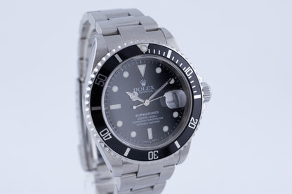 2001 Rolex Submariner Date Black | Stainless Steel Watch 16610 40mm