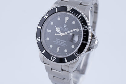 2001 Rolex Submariner Date Black | Stainless Steel Watch 16610 40mm