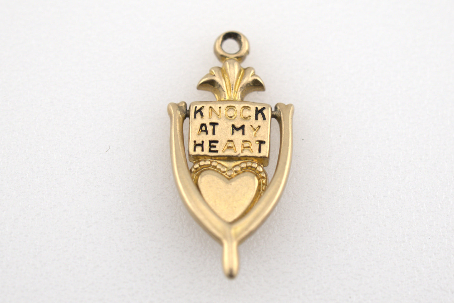 Vintage 14k Gold "Knock At My Heart" Door Knocker Charm