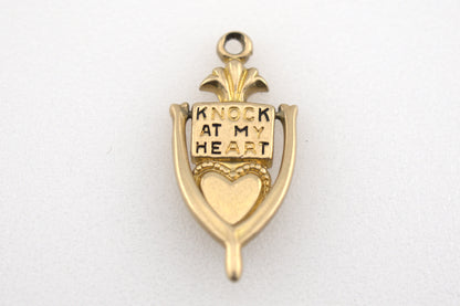 Vintage 14k Gold "Knock At My Heart" Door Knocker Charm