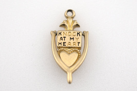 Vintage 14k Gold "Knock At My Heart" Door Knocker Charm