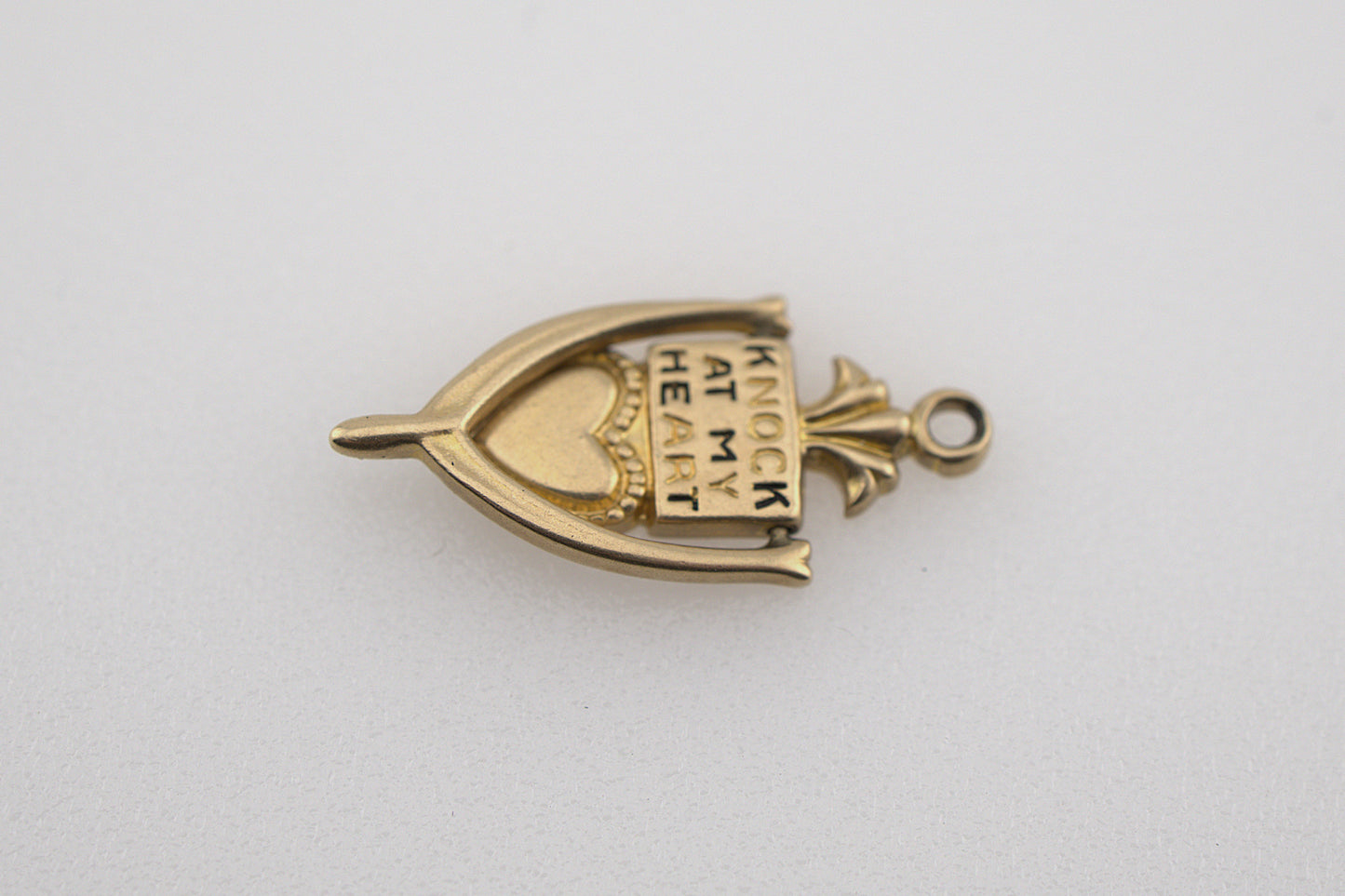 Vintage 14k Gold "Knock At My Heart" Door Knocker Charm
