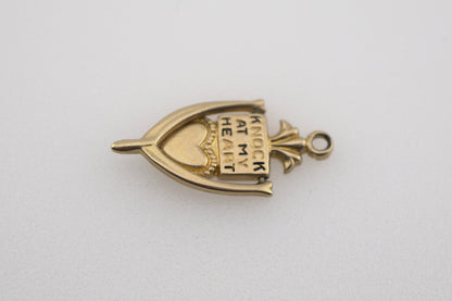 Vintage 14k Gold "Knock At My Heart" Door Knocker Charm