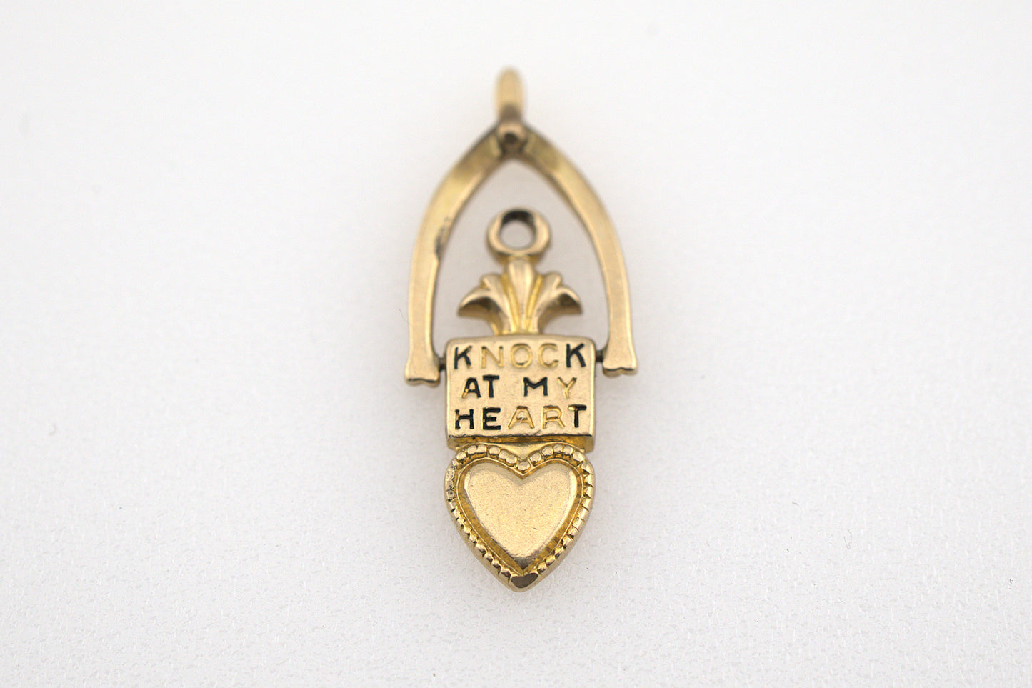 Vintage 14k Gold "Knock At My Heart" Door Knocker Charm