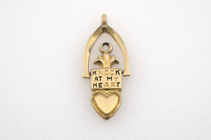 Vintage 14k Gold "Knock At My Heart" Door Knocker Charm