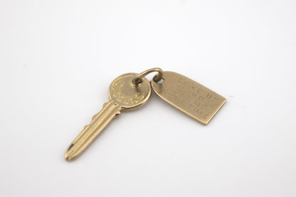 Vintage 10k Gold Key and Tag Charm