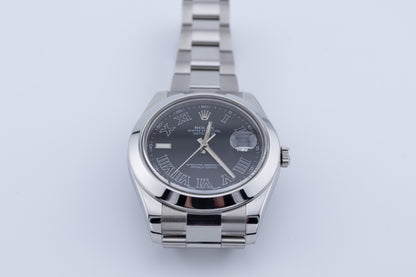 Datejust II 41 Grey Dial Oyster Steel Men's Watch 116300-0006