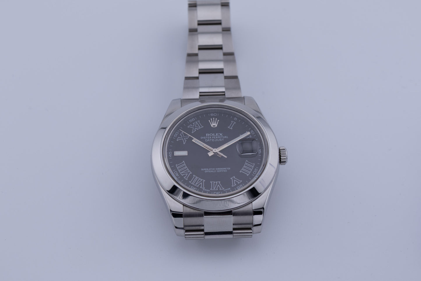 Datejust II 41 Grey Dial Oyster Steel Men's Watch 116300-0006