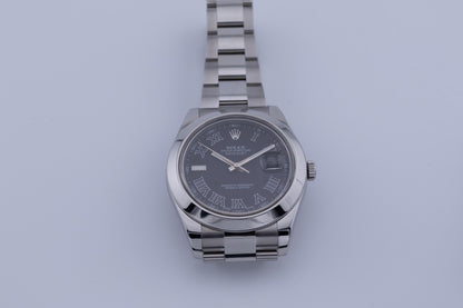 Datejust II 41 Grey Dial Oyster Steel Men's Watch 116300-0006