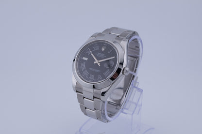 Datejust II 41 Grey Dial Oyster Steel Men's Watch 116300-0006