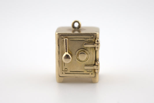 Vintage 14k Yellow Gold Miniature Safe Charm