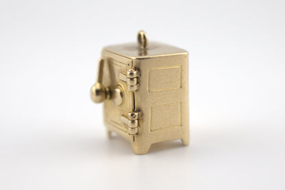 Vintage 14k Yellow Gold Miniature Safe Charm