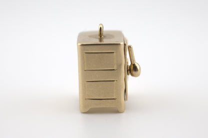 Vintage 14k Yellow Gold Miniature Safe Charm