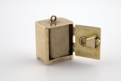 Vintage 14k Yellow Gold Miniature Safe Charm